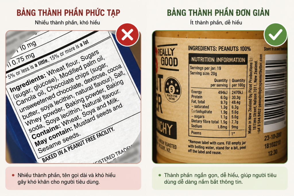 Ảnh so sánh 2 bảng thành phần Ảnh so sánh 2 bảng thành phần