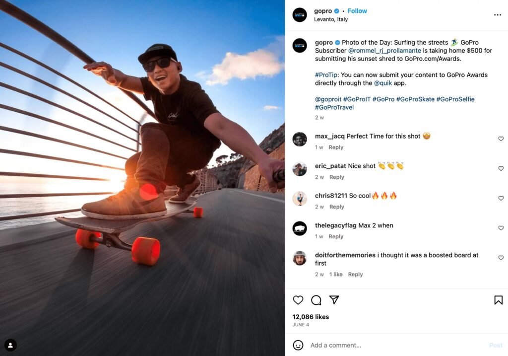 GoPro chủ động repost ảnh, video của khách hàng lên mạng xã hội GoPro chủ động repost ảnh, video của khách hàng lên mạng xã hội