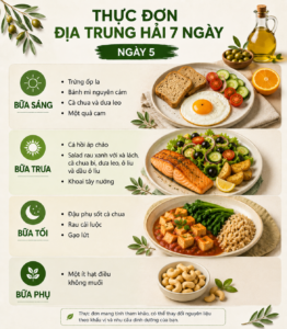 thực đơn chế độ ăn địa trung hải thứ 6