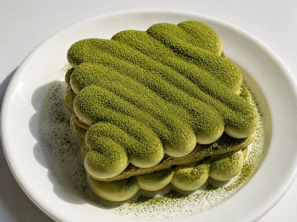 Matcha Tiramisu kết hợp vị trà xanh và kem mascarpone