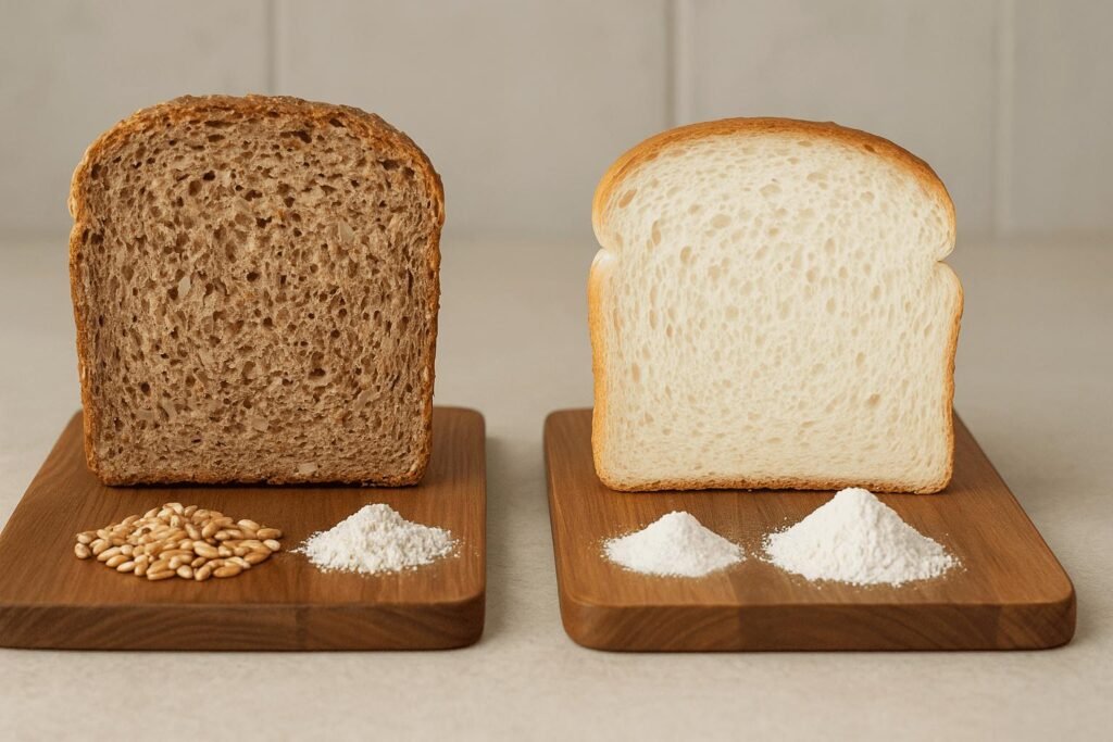 Phân biệt bánh mì trắng và bánh mì nguyên hạt Phân biệt bánh mì trắng và bánh mì nguyên hạt