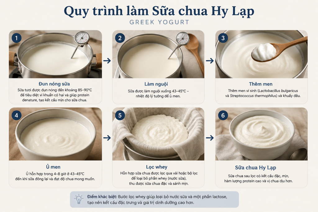 quy trình làm sữa chua hy lạp